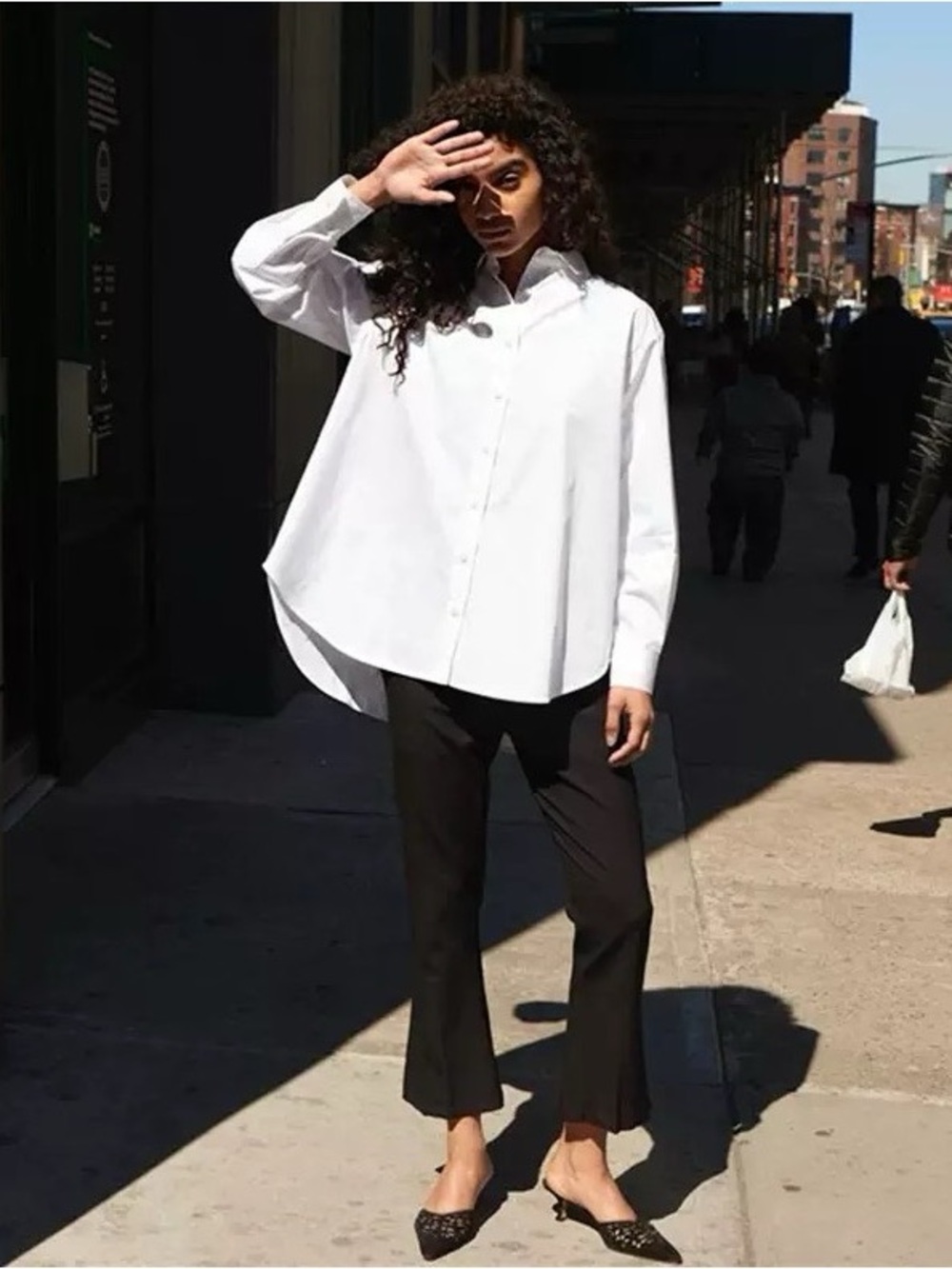 Toteme Oversized White Button-Down Shirt - Classic Women's Shirt size 36